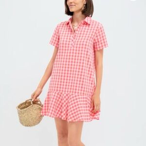 Tuckernuck Orange and Pink Seersucker Short Sleeve May dress